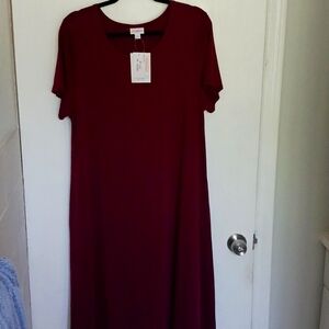 Lularoe Jessie Dress XL burgundy with pockets NWT